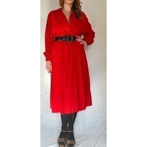 90’s ‘Siena New York’ Red Suede Skirt Set